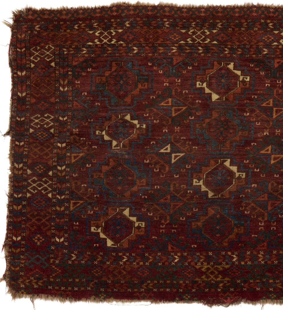 Lot 921: 3 Antique Turkman Weavings: Ersari Ensi, Chuval, & Torba
