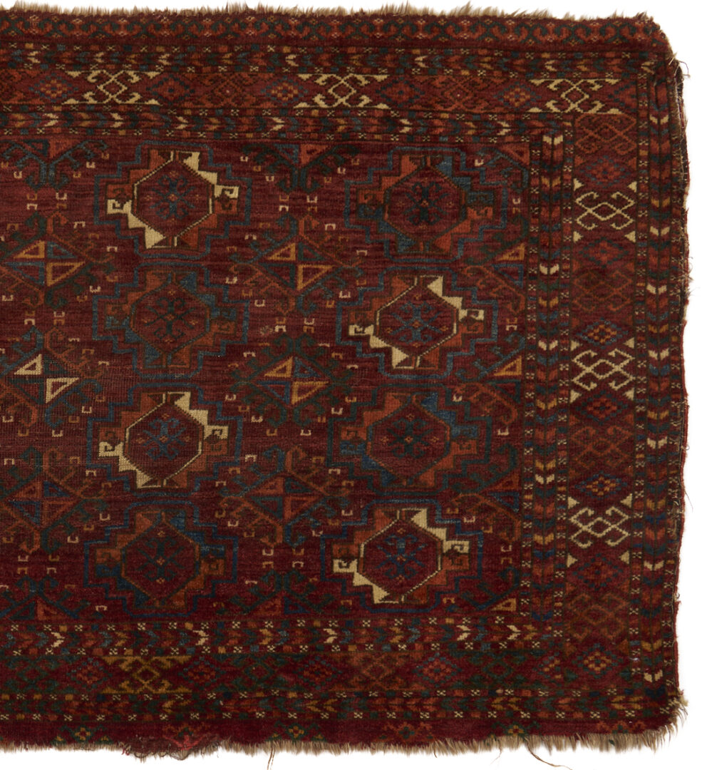 Lot 921: 3 Antique Turkman Weavings: Ersari Ensi, Chuval, & Torba