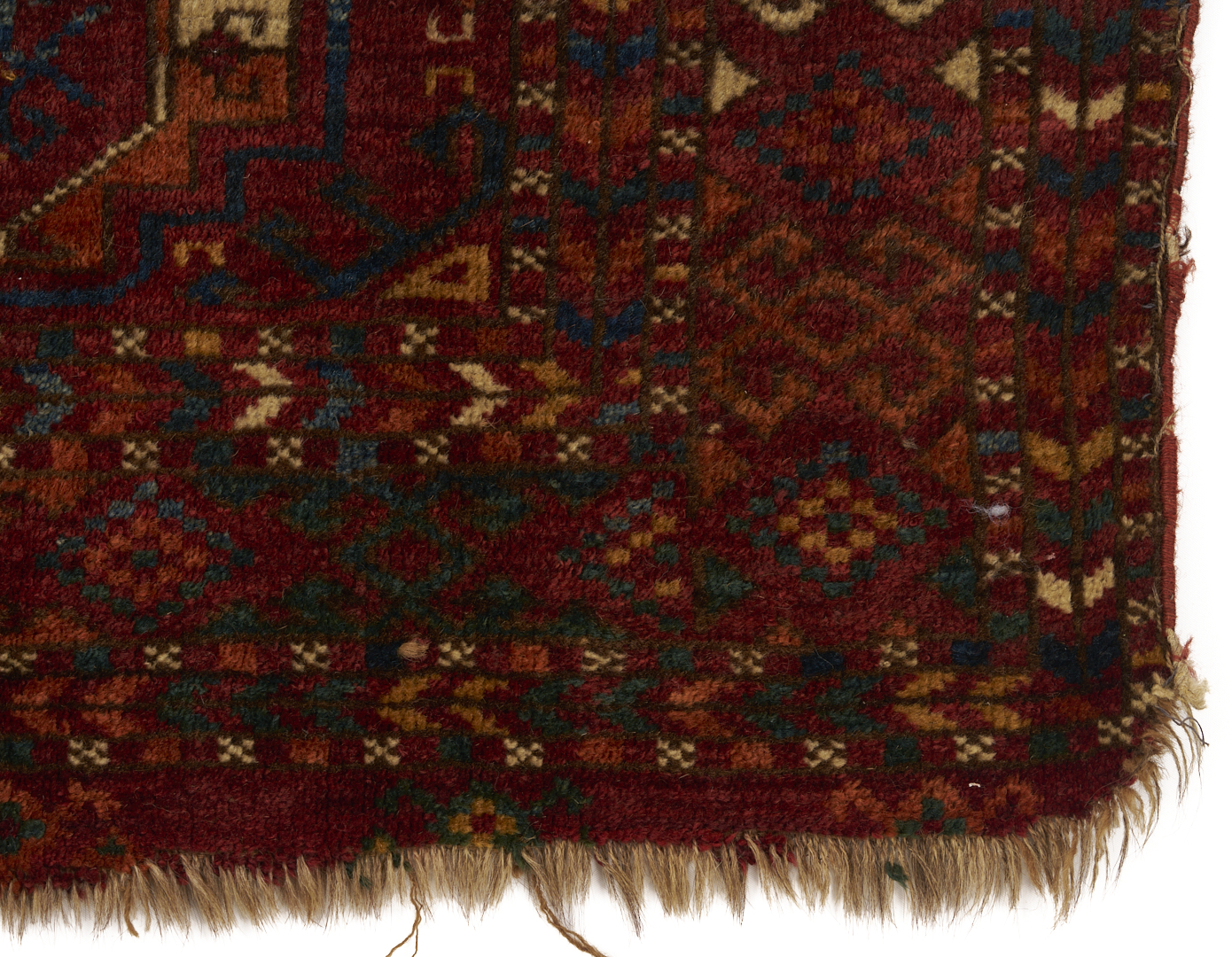 Lot 921: 3 Antique Turkman Weavings: Ersari Ensi, Chuval, & Torba