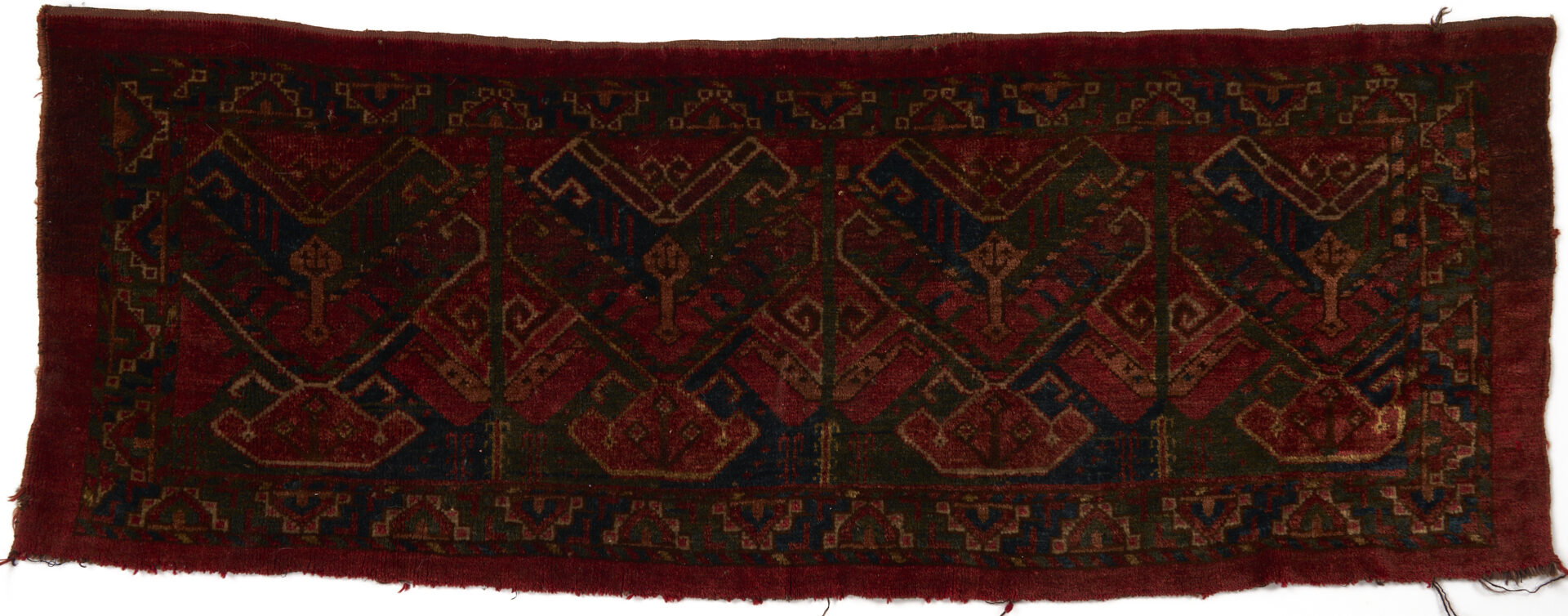 Lot 921: 3 Antique Turkman Weavings: Ersari Ensi, Chuval, & Torba