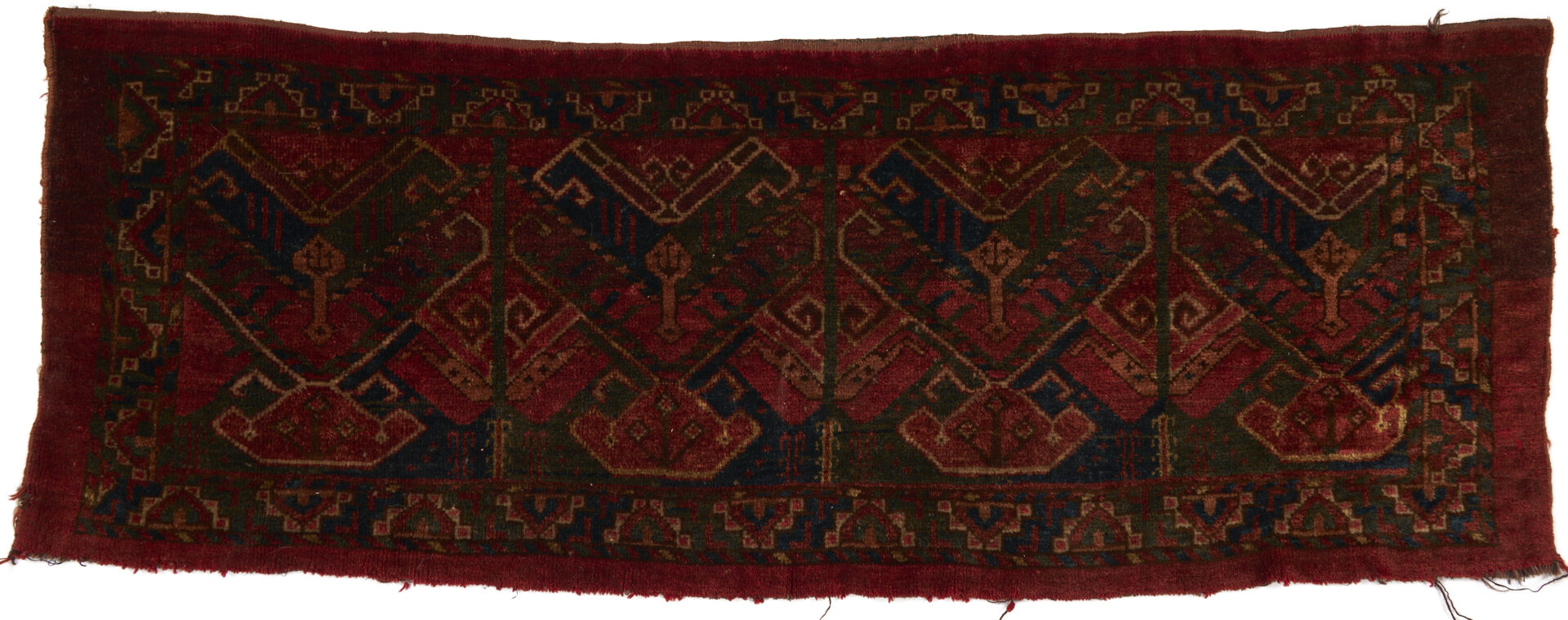 Lot 921: 3 Antique Turkman Weavings: Ersari Ensi, Chuval, & Torba