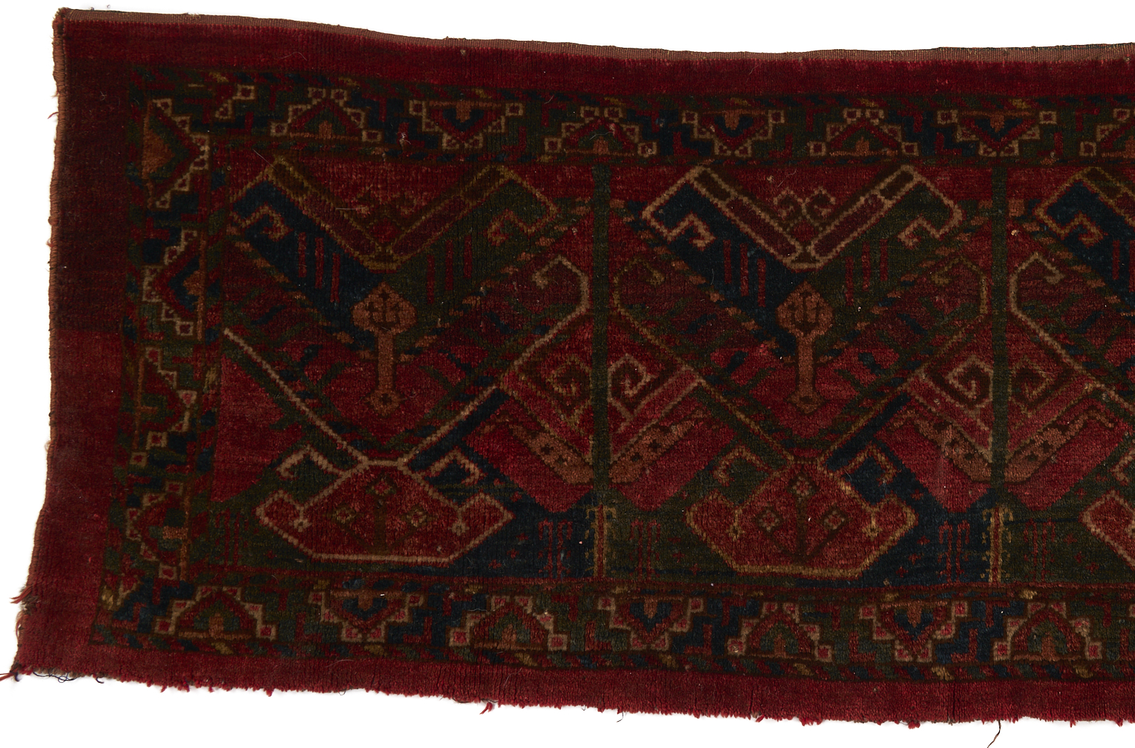 Lot 921: 3 Antique Turkman Weavings: Ersari Ensi, Chuval, & Torba