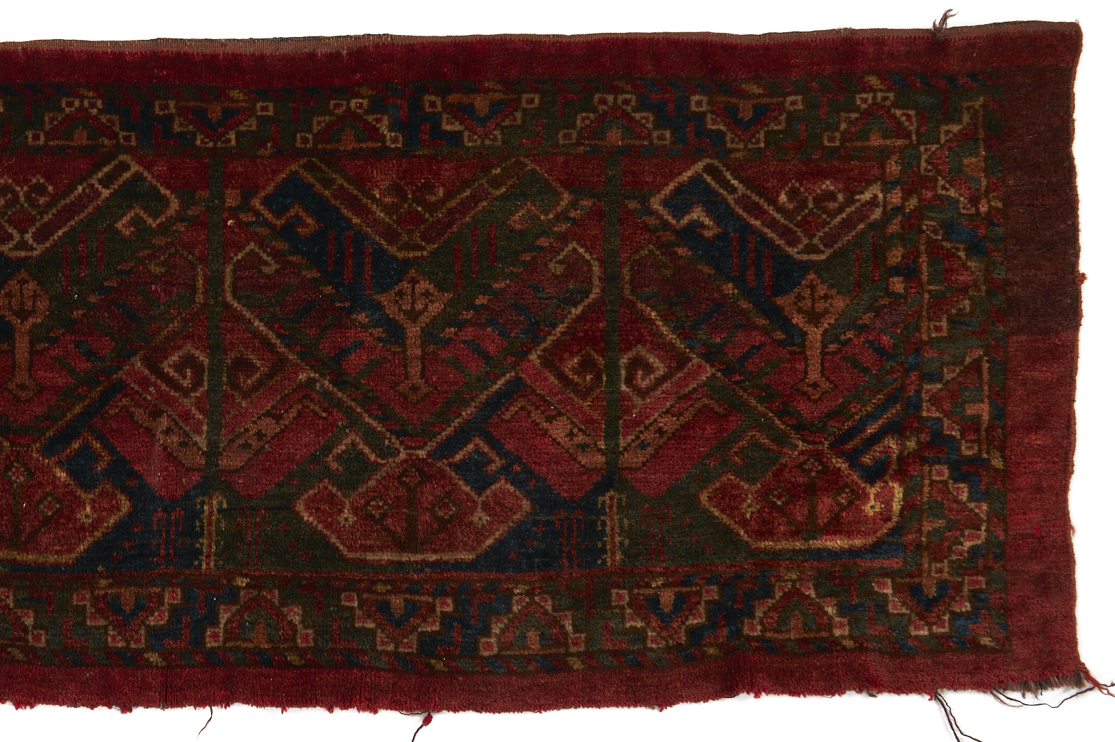 Lot 921: 3 Antique Turkman Weavings: Ersari Ensi, Chuval, & Torba