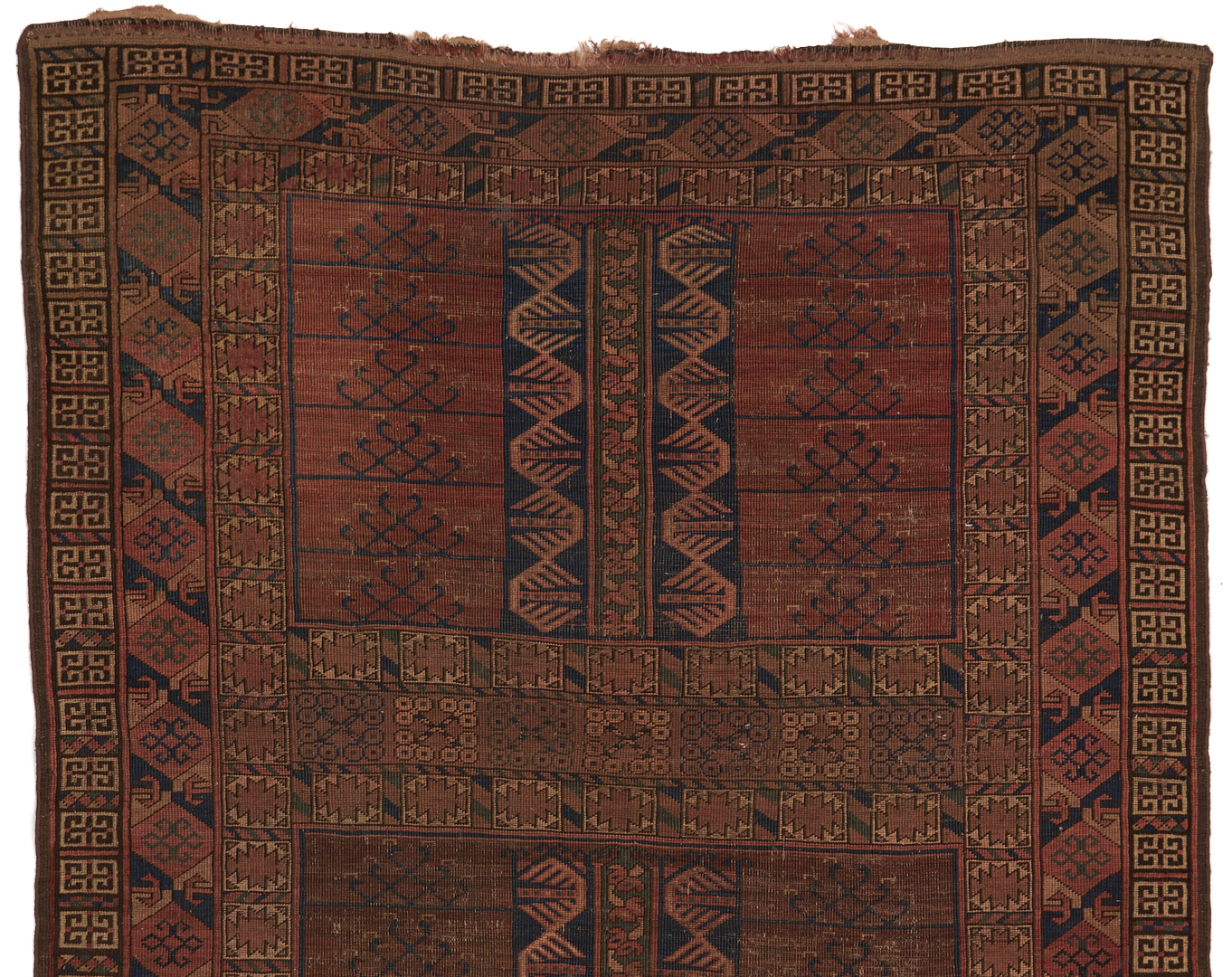 Lot 921: 3 Antique Turkman Weavings: Ersari Ensi, Chuval, & Torba