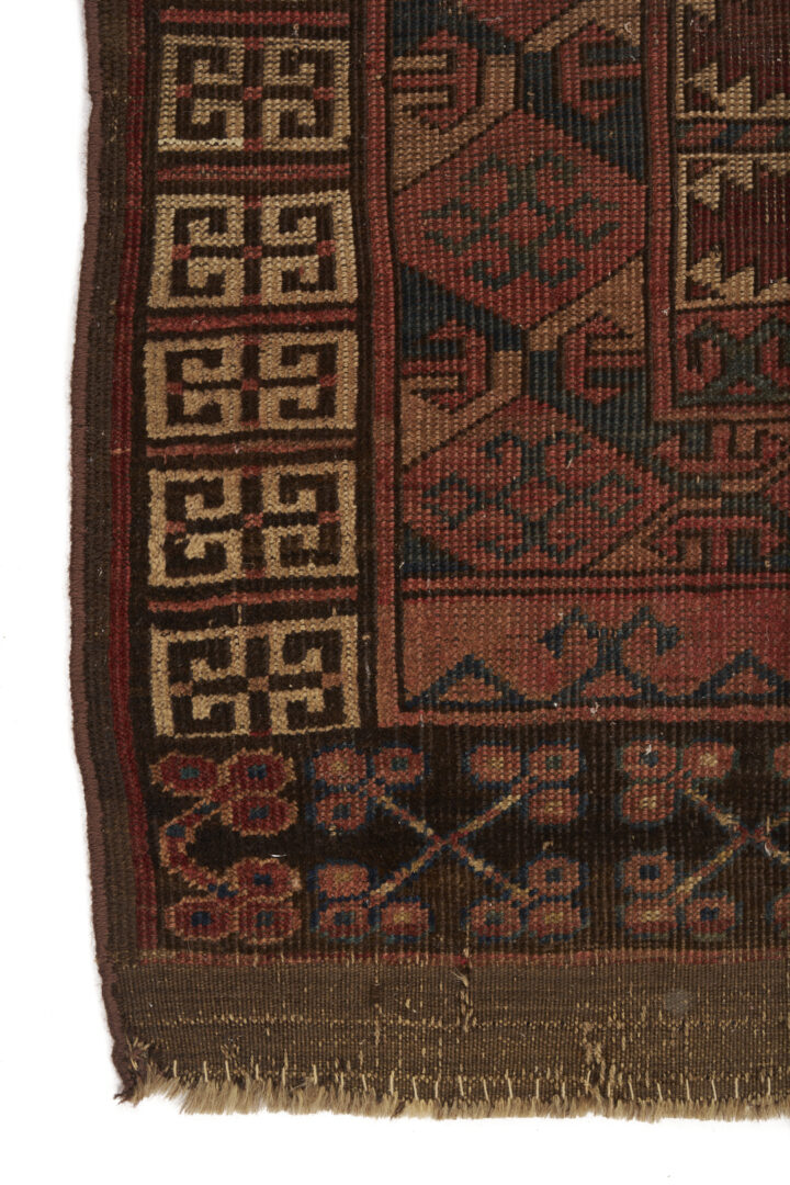 Lot 921: 3 Antique Turkman Weavings: Ersari Ensi, Chuval, & Torba