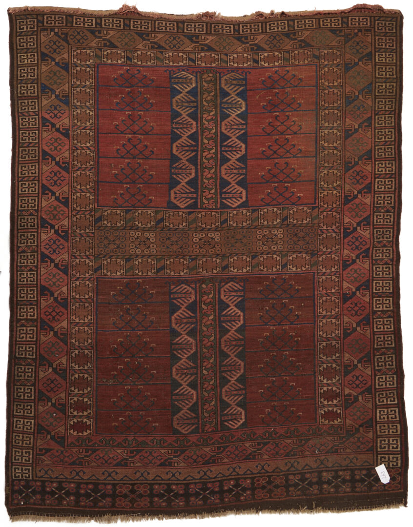 Lot 921: 3 Antique Turkman Weavings: Ersari Ensi, Chuval, & Torba