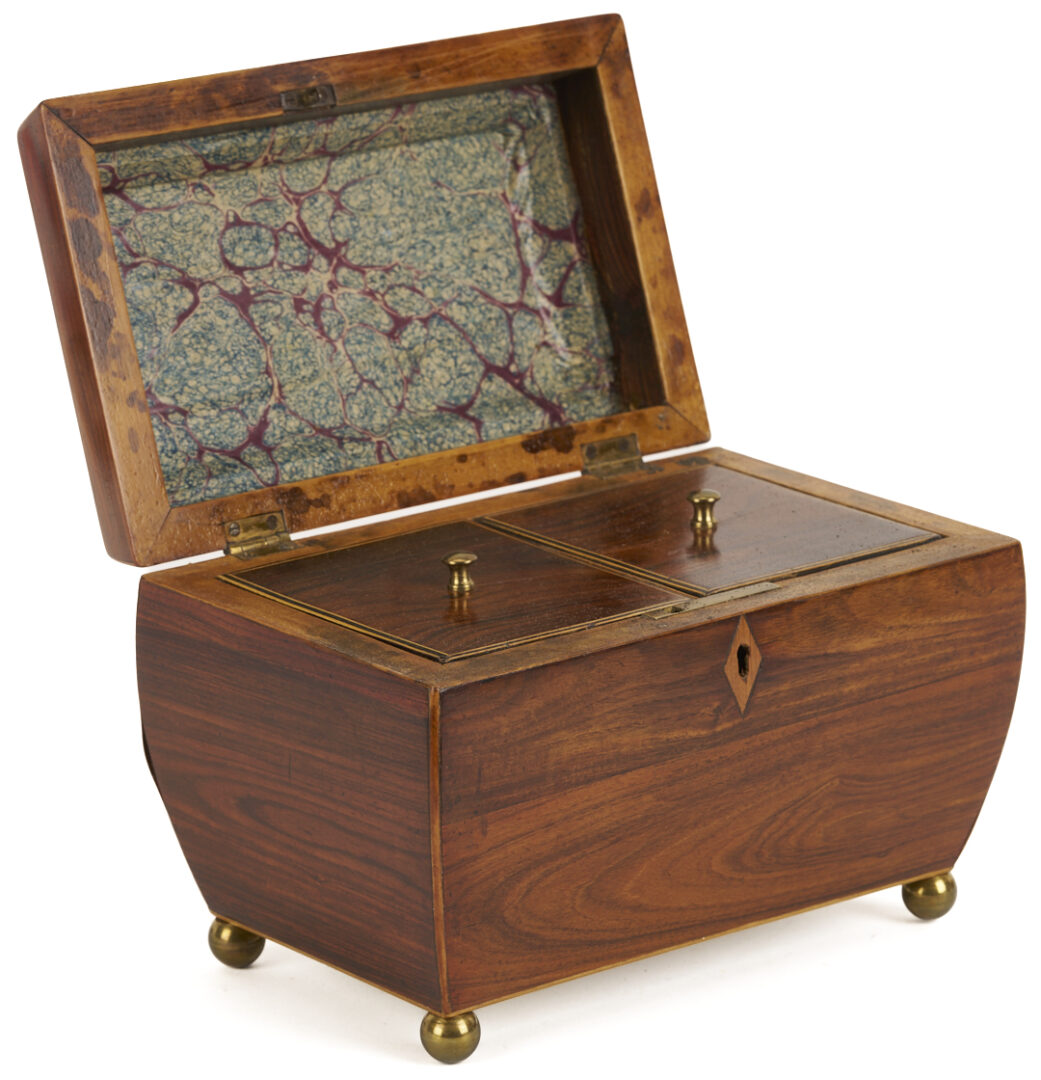 Lot 922: 2 English Mahogany Tea Caddies
