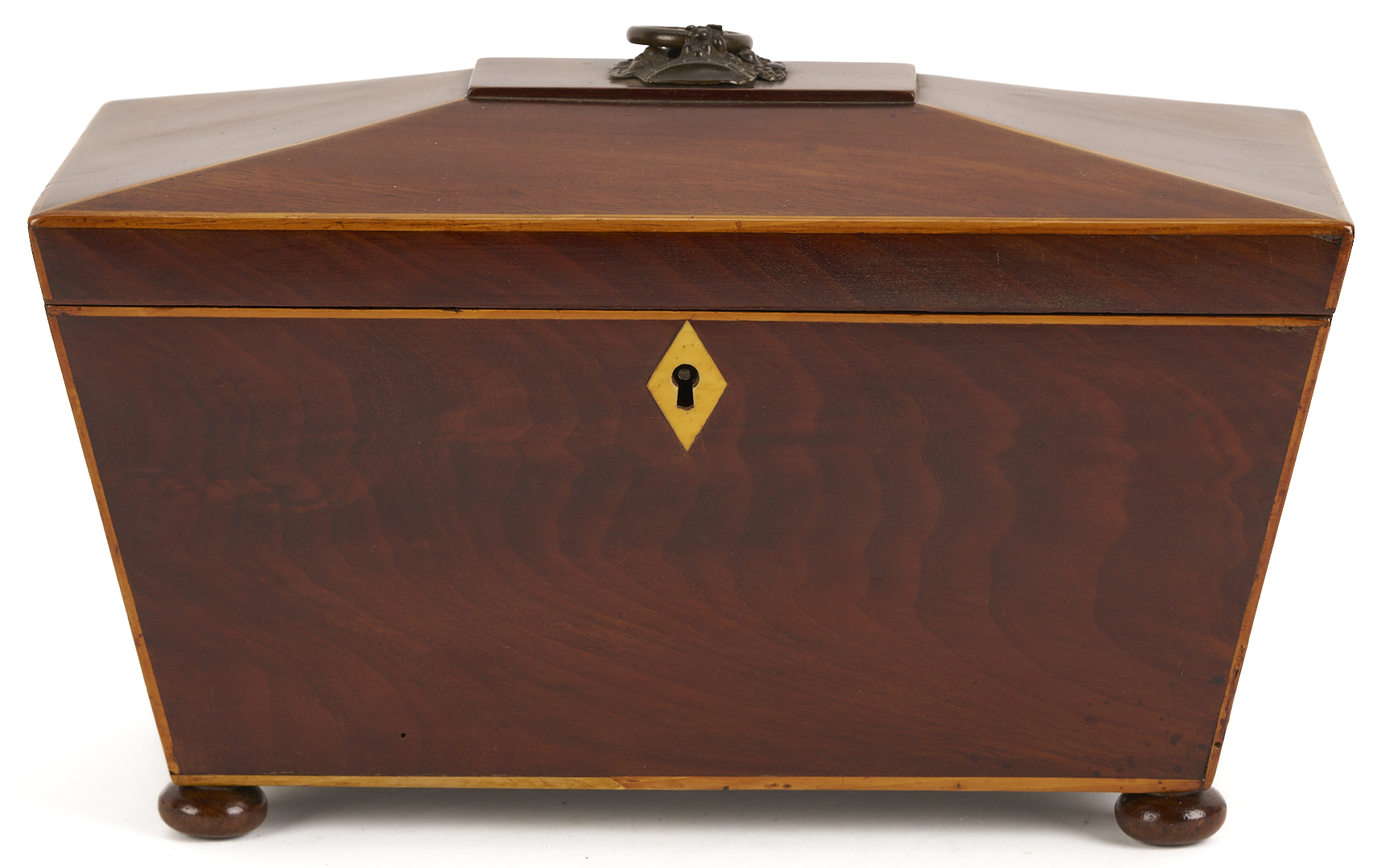 Lot 922: 2 English Mahogany Tea Caddies