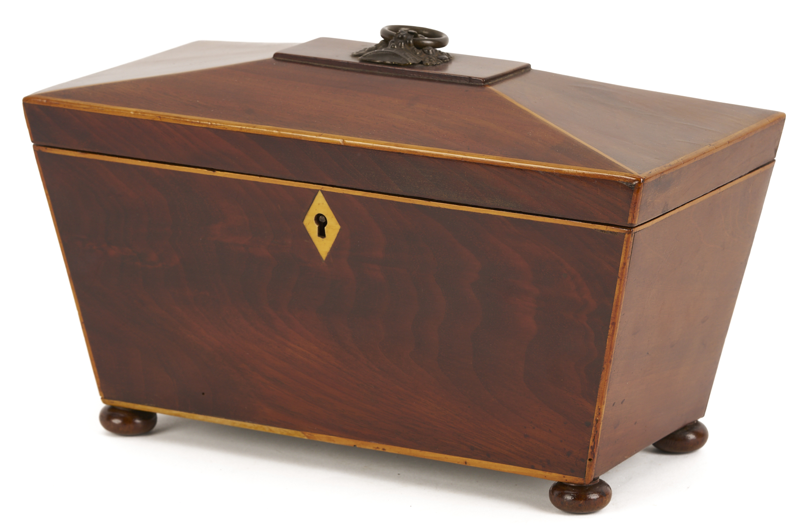 Lot 922: 2 English Mahogany Tea Caddies