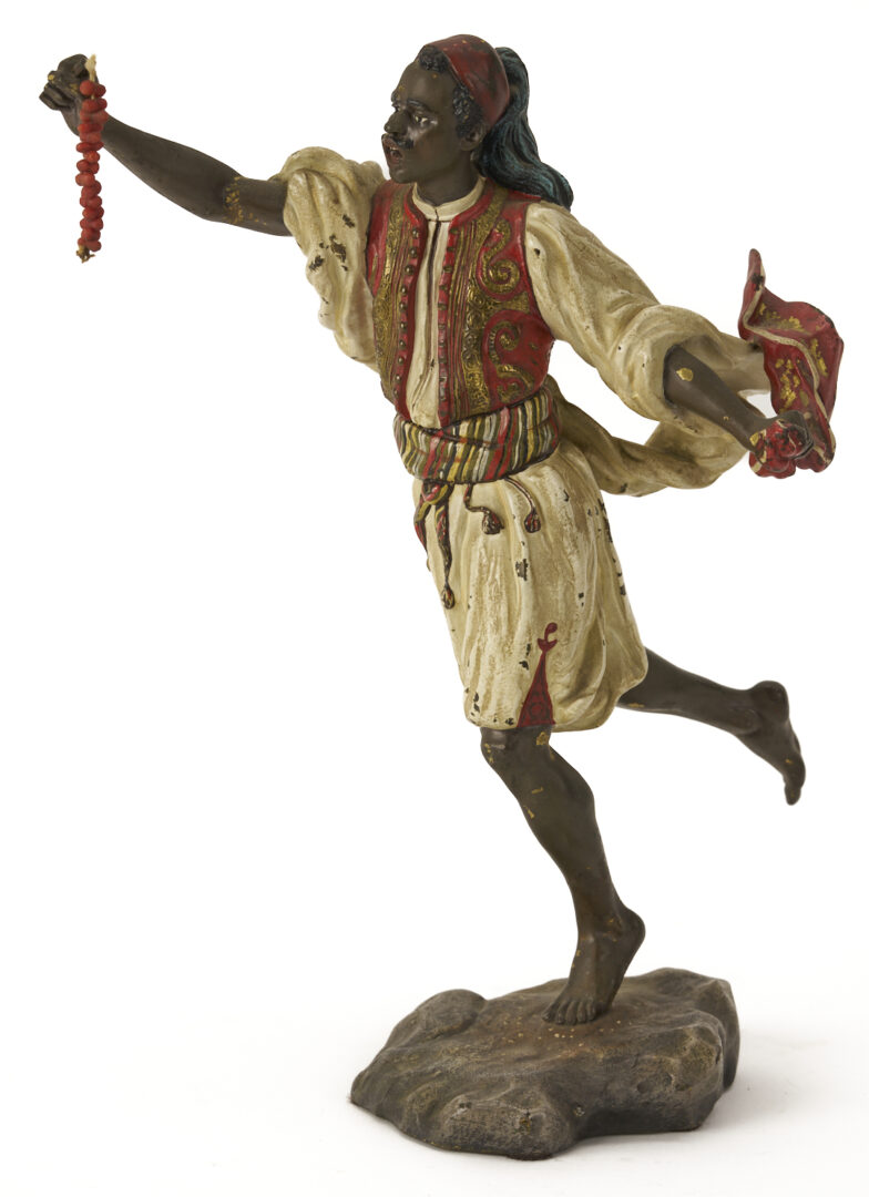 Lot 925: Franz Xaver Bergmann Orientalist Painted Bronze Figure