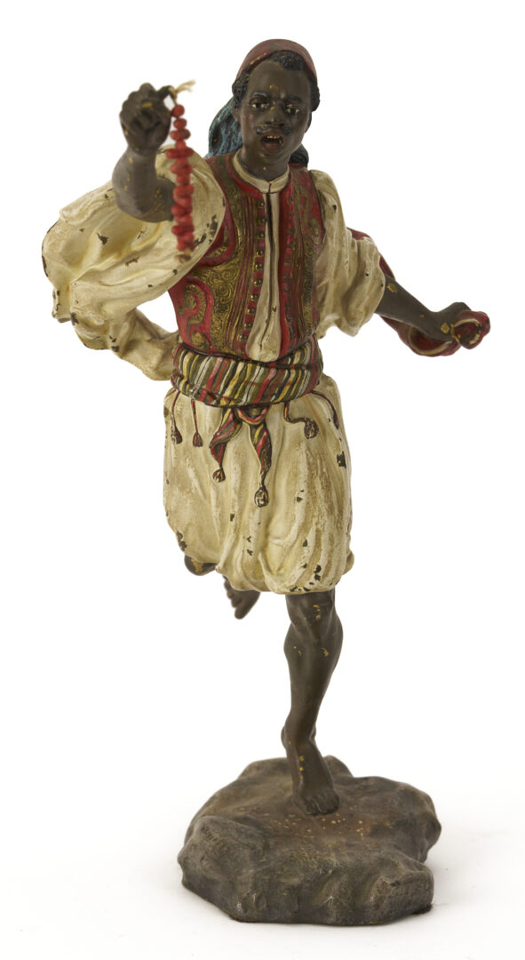 Lot 925: Franz Xaver Bergmann Orientalist Painted Bronze Figure