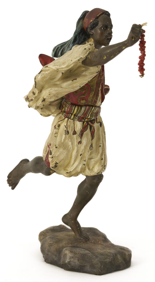 Lot 925: Franz Xaver Bergmann Orientalist Painted Bronze Figure