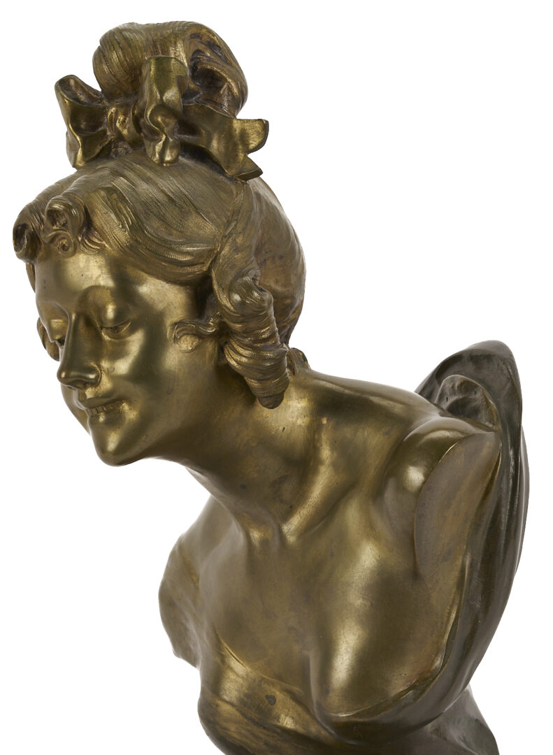 Lot 926: Charles Emile Jonchery Art Nouveau Bronze Figural Vide Poche