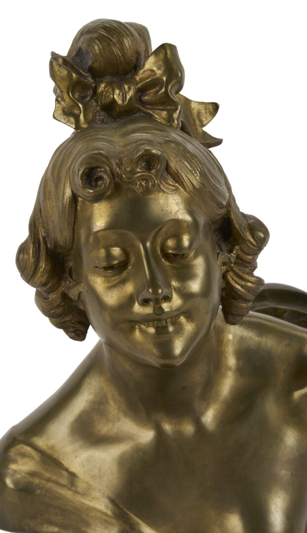 Lot 926: Charles Emile Jonchery Art Nouveau Bronze Figural Vide Poche