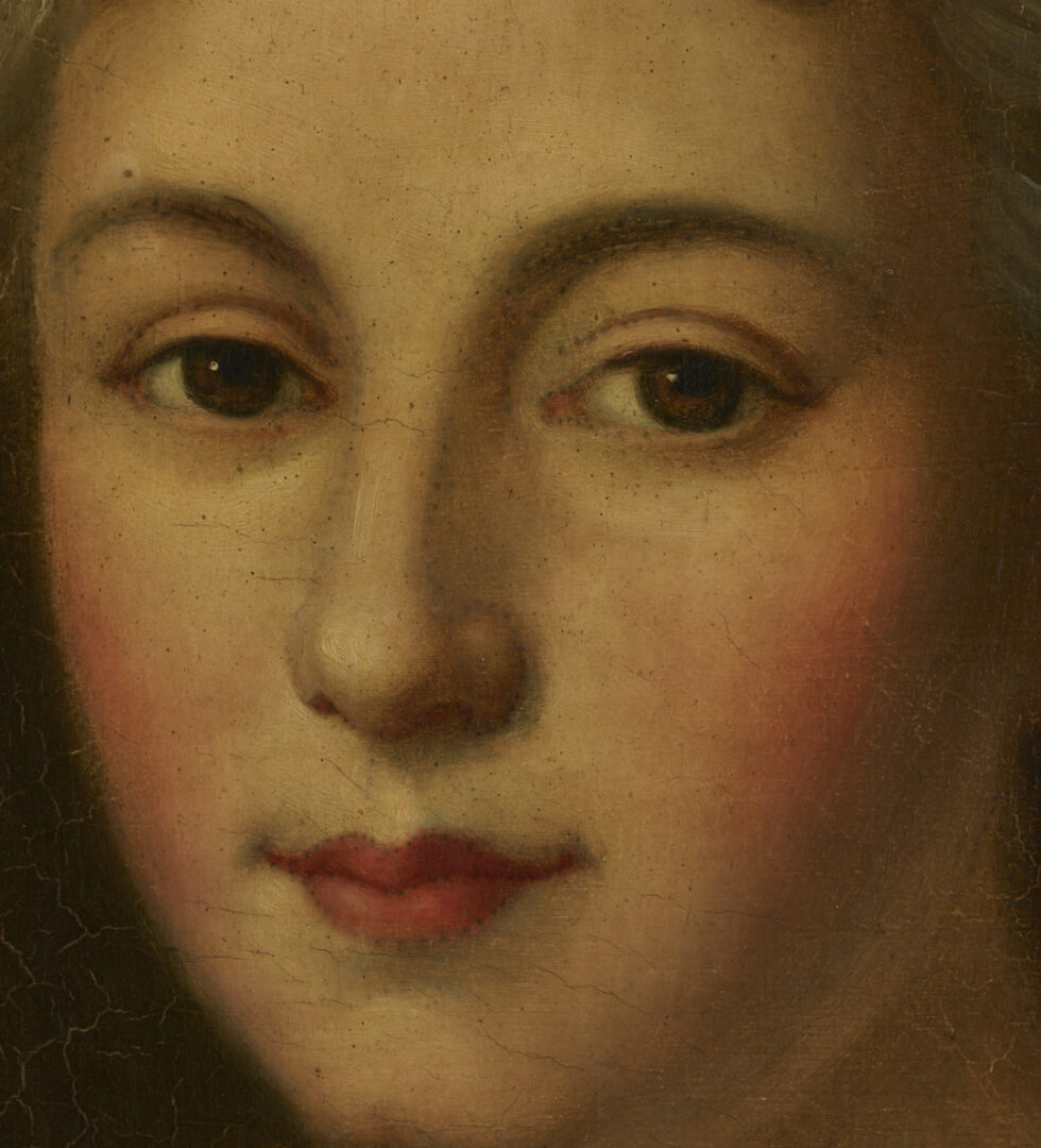 Lot 928: 2 O/C French Portraits After  Nicolas de Largilliere incl. Mme. Bazin