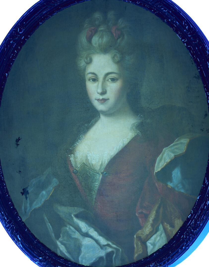 Lot 928: 2 O/C French Portraits After  Nicolas de Largilliere incl. Mme. Bazin