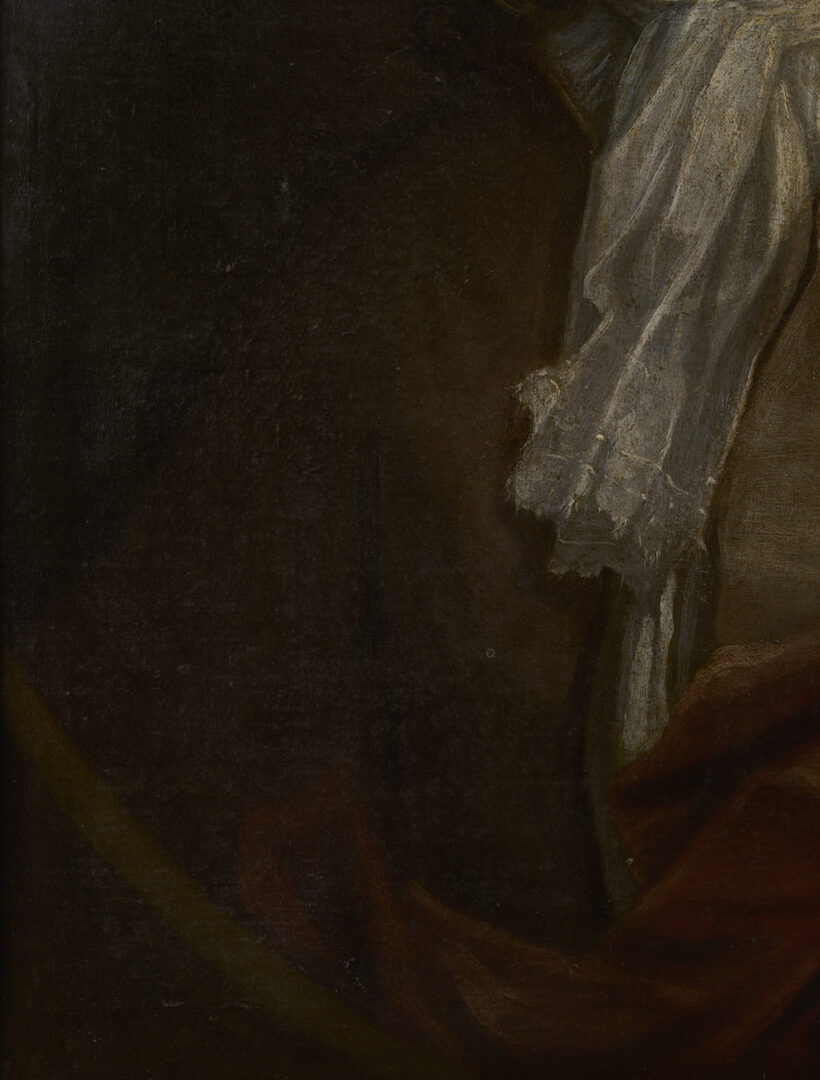Lot 930: British School 18th C. Portrait, Young Man in an Olive Coat