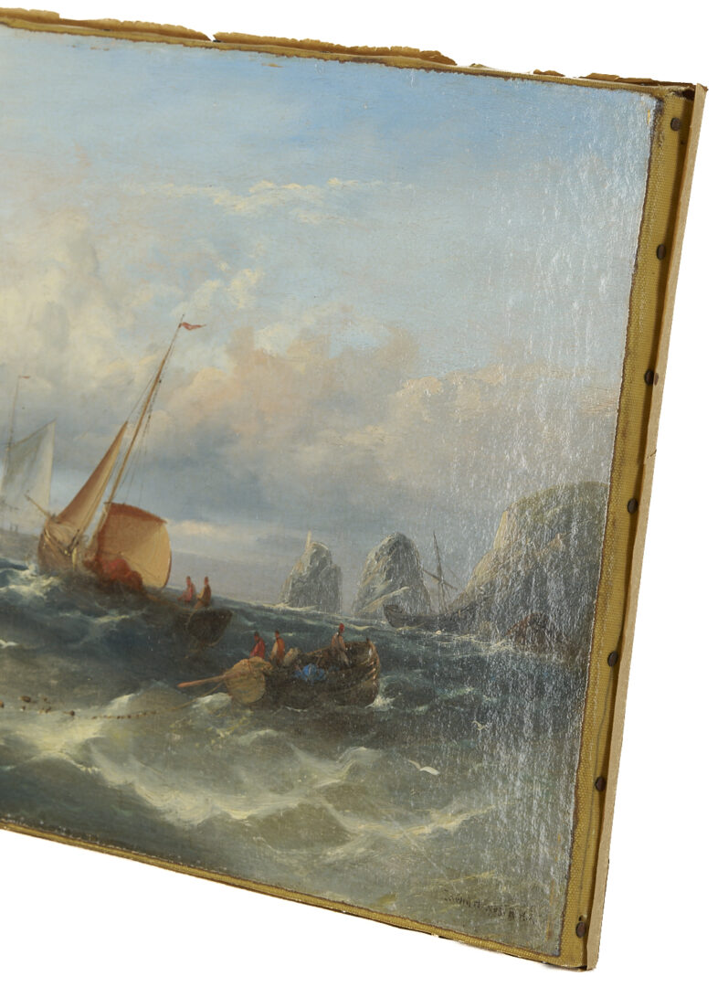 Lot 932: Edwin Hayes O/C Coastal Marine Painting