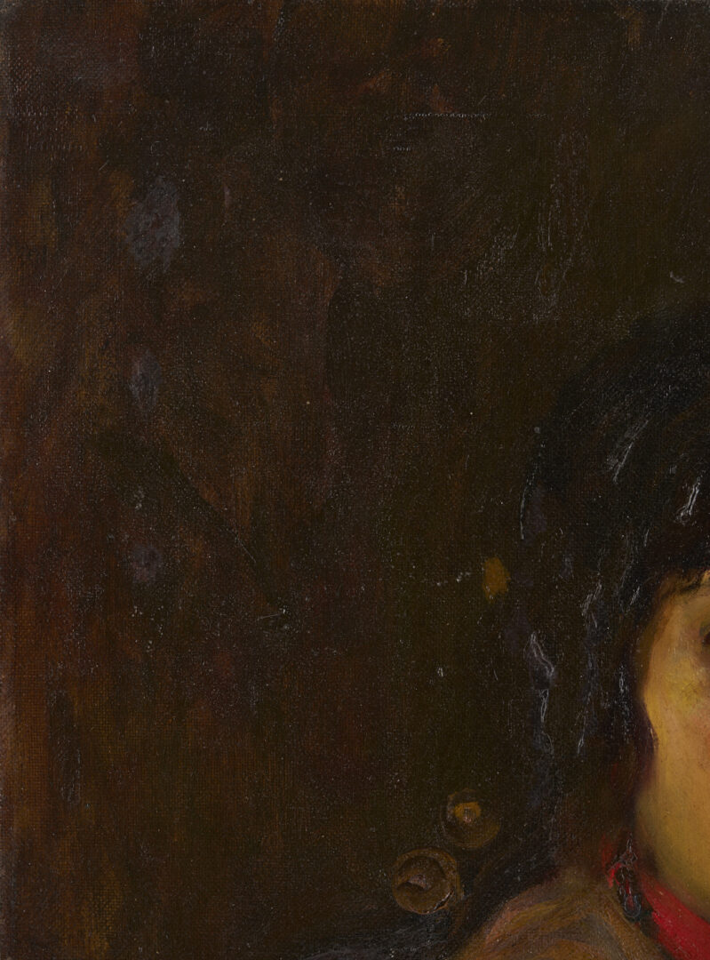 Lot 934: Spanish School Portrait in rose carved frame