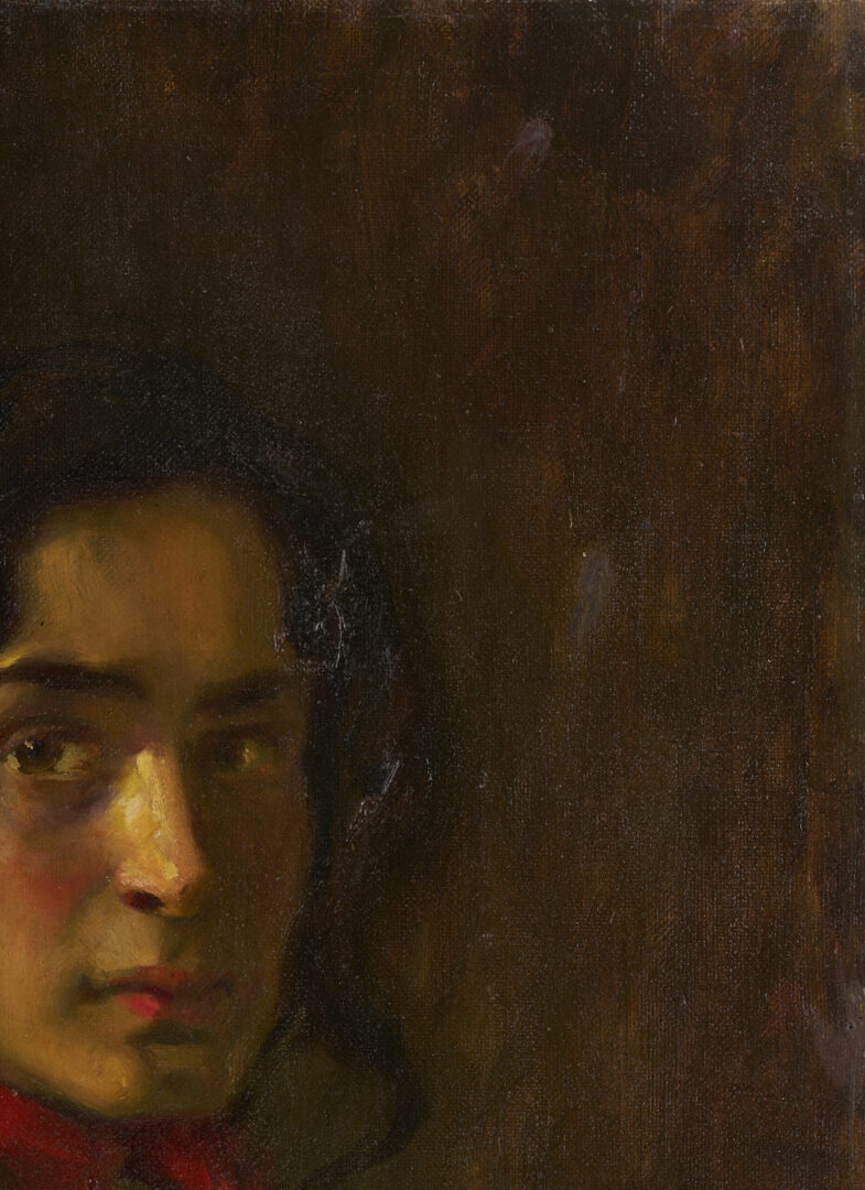 Lot 934: Spanish School Portrait in rose carved frame