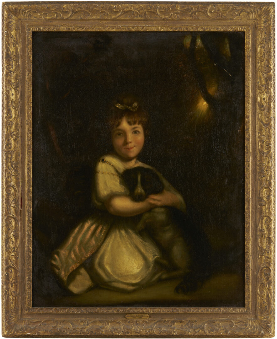 Lot 935: 19th C. O/C Painting After Sir Joshua Reynolds, Miss Jane Bowles