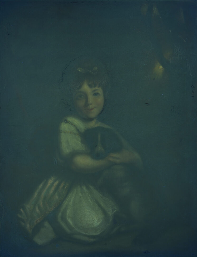 Lot 935: 19th C. O/C Painting After Sir Joshua Reynolds, Miss Jane Bowles