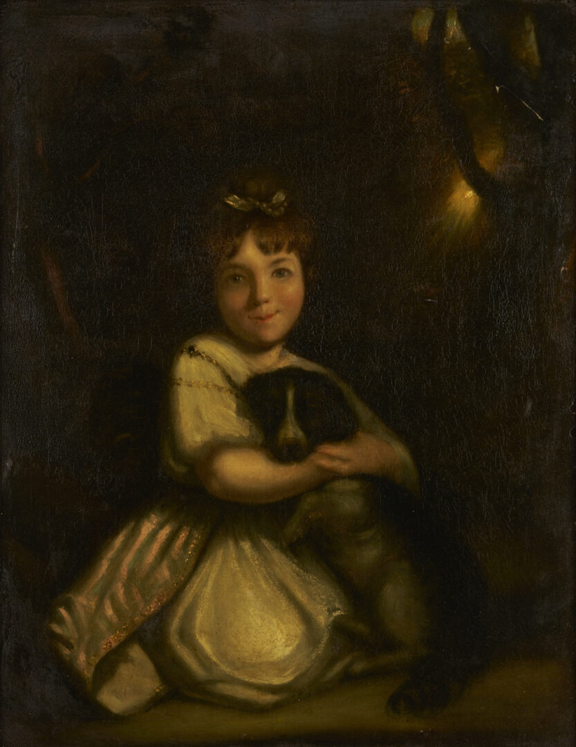 Lot 935: 19th C. O/C Painting After Sir Joshua Reynolds, Miss Jane Bowles