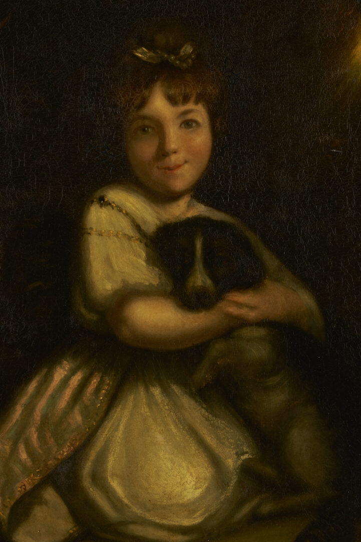 Lot 935: 19th C. O/C Painting After Sir Joshua Reynolds, Miss Jane Bowles