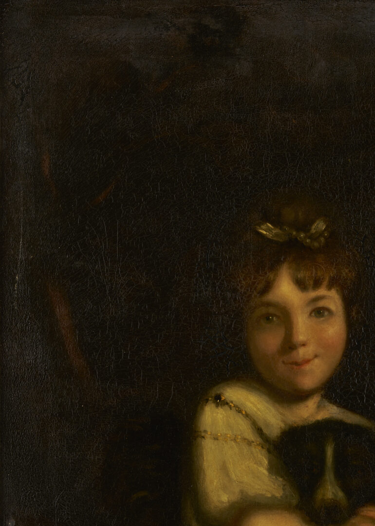 Lot 935: 19th C. O/C Painting After Sir Joshua Reynolds, Miss Jane Bowles