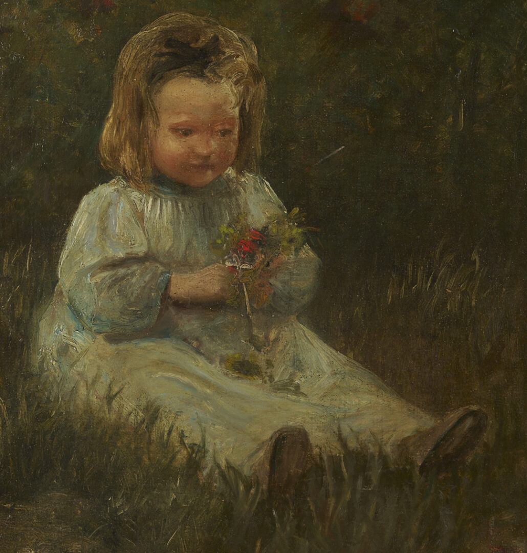 Lot 938: Gustave Adolphe Jundt O/C Painting of an Alsatian Girl