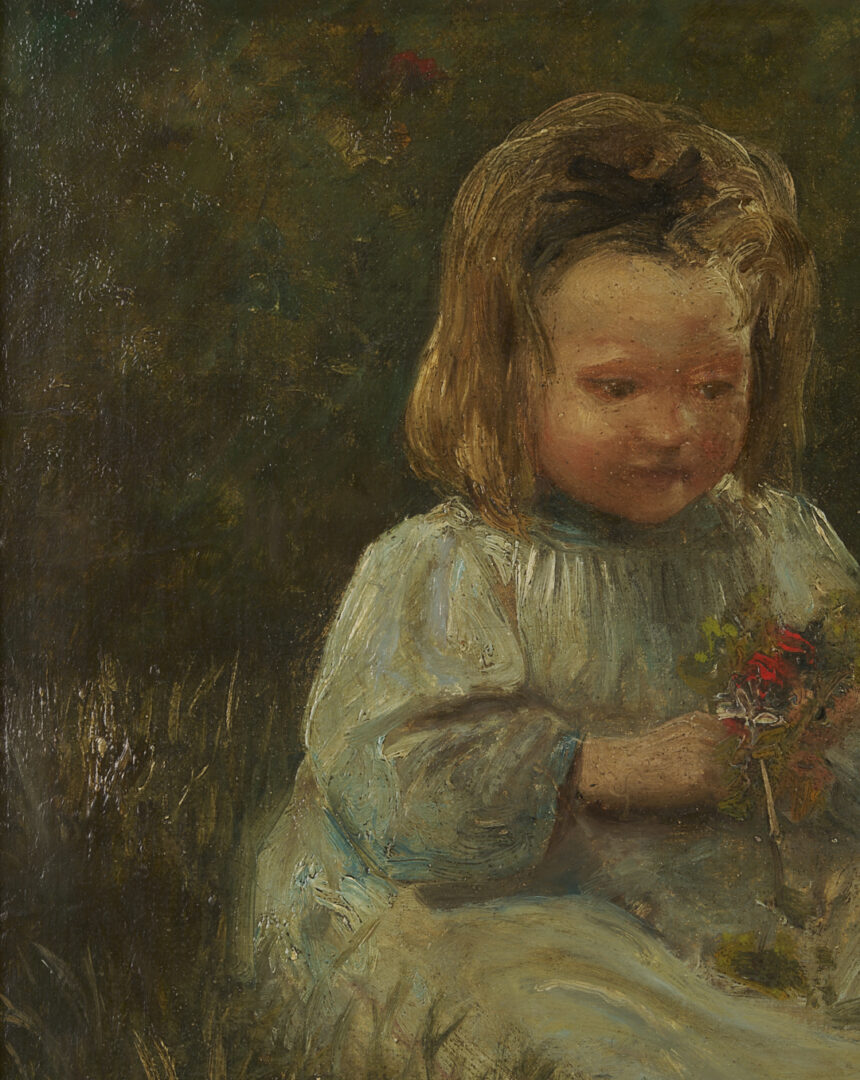 Lot 938: Gustave Adolphe Jundt O/C Painting of an Alsatian Girl