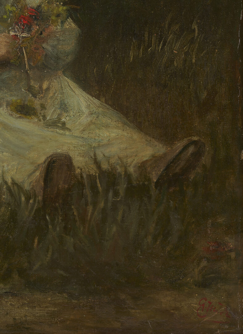 Lot 938: Gustave Adolphe Jundt O/C Painting of an Alsatian Girl