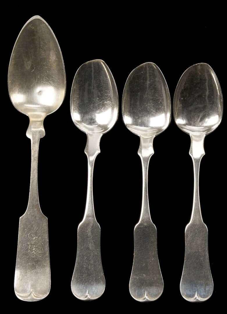 Lot 93: 8 TN Coin Silver Table Spoons Plus 1 TN Sterling Spoon
