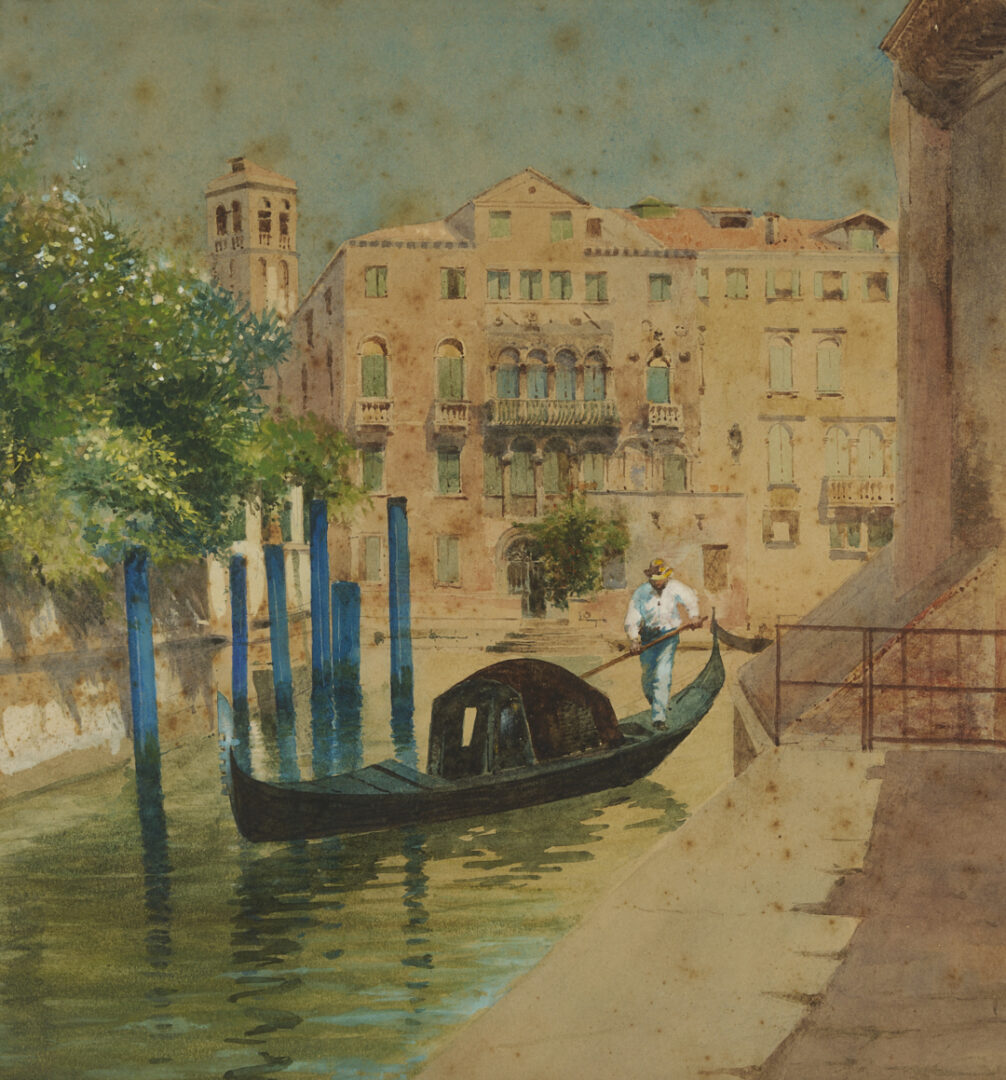 Lot 941: Two Venetian Watercolor Paintings