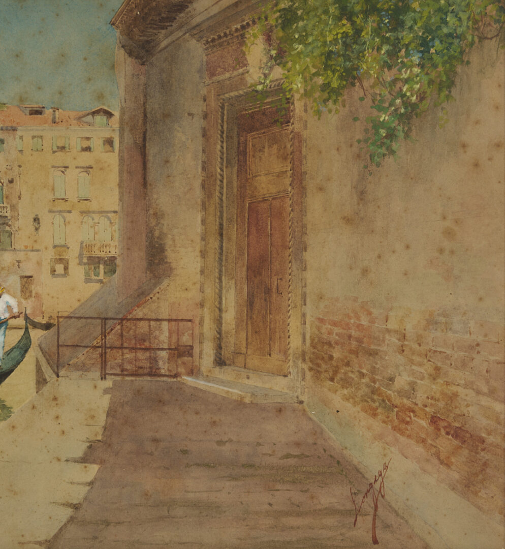 Lot 941: Two Venetian Watercolor Paintings
