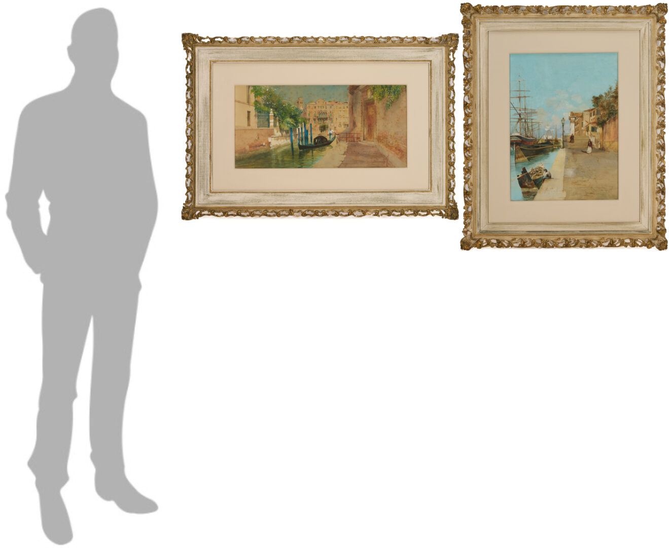 Lot 941: Two Venetian Watercolor Paintings