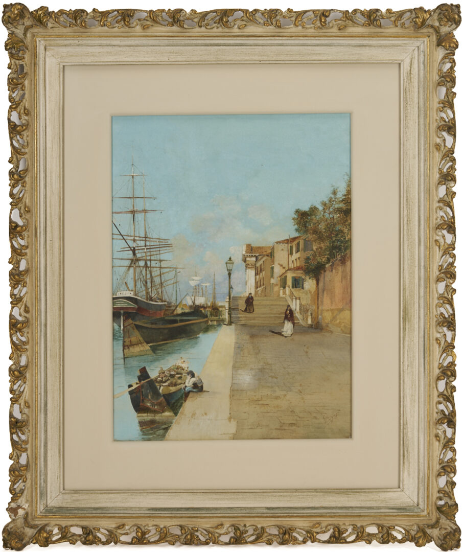 Lot 941: Two Venetian Watercolor Paintings