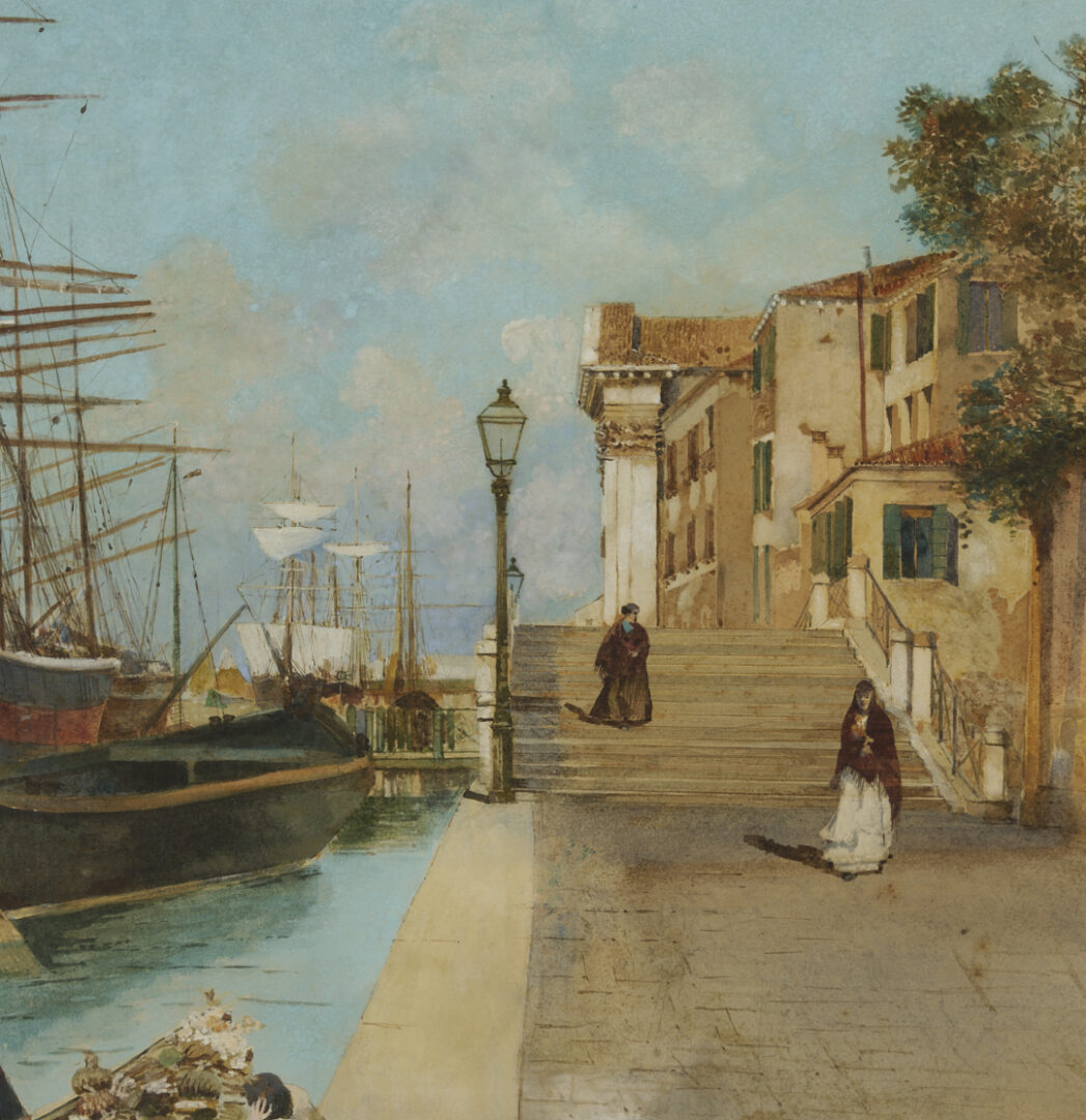 Lot 941: Two Venetian Watercolor Paintings