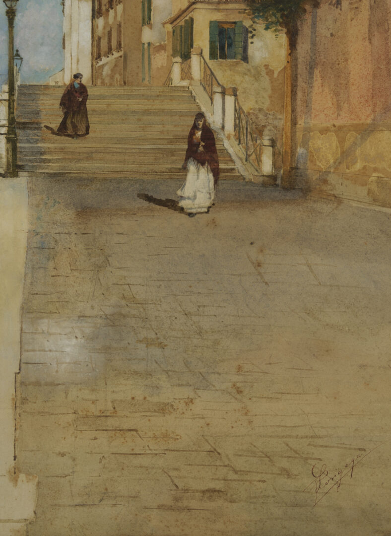 Lot 941: Two Venetian Watercolor Paintings