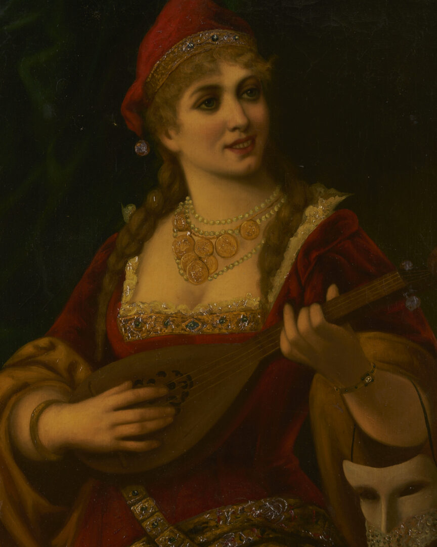 Lot 942: Em Samarco O/C Painting of a Romani Musician