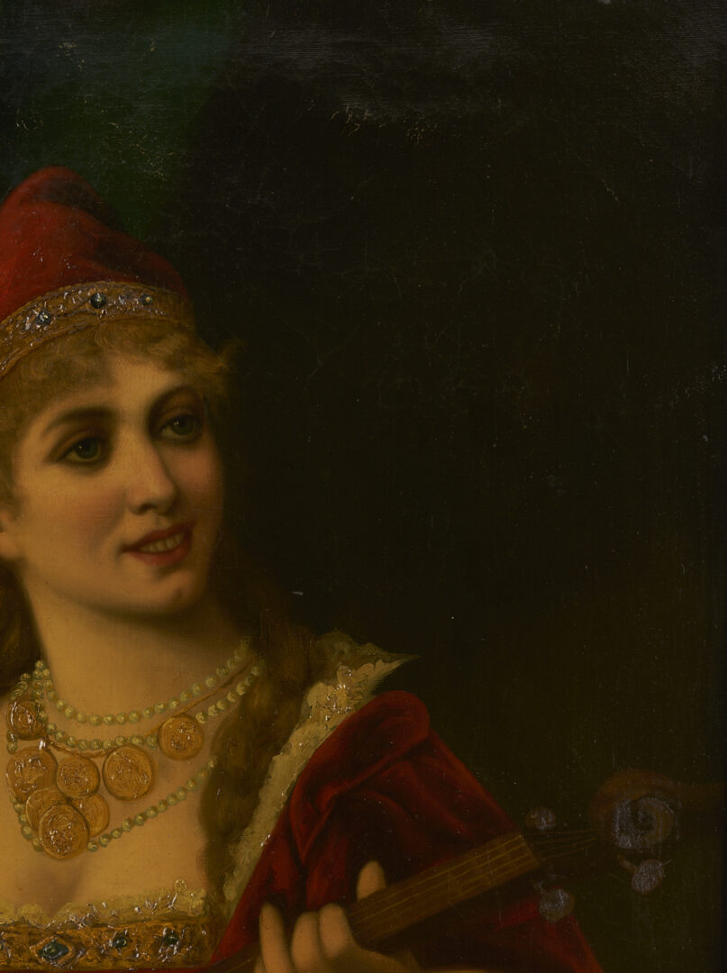 Lot 942: Em Samarco O/C Painting of a Romani Musician