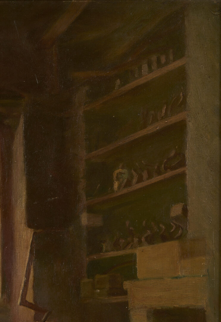 Lot 943: O/C Genre Painting of a Woodworker
