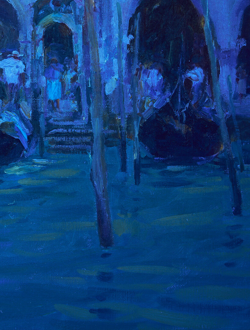 Lot 946: Walt Gonske O/C Venetian Canal Scene Painting, Basilica Di San Marco