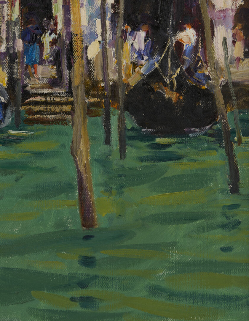 Lot 946: Walt Gonske O/C Venetian Canal Scene Painting, Basilica Di San Marco