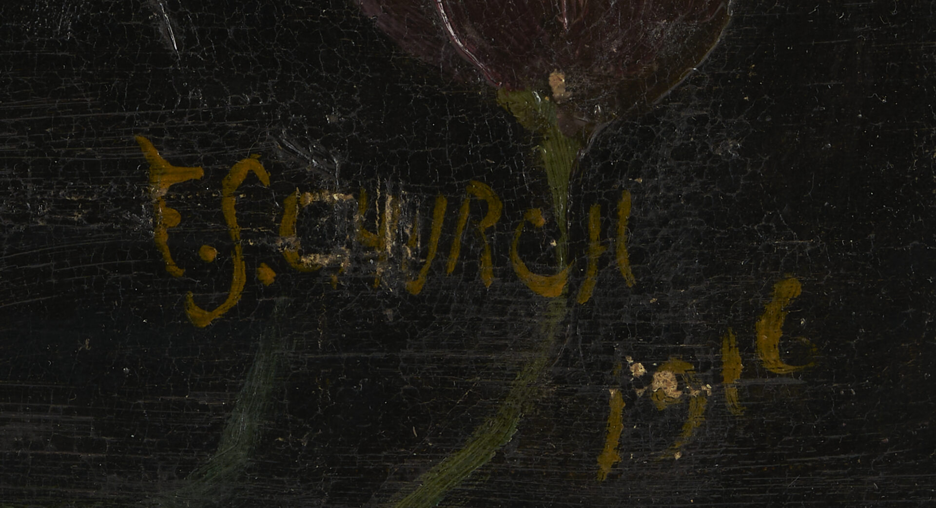 Lot 947: Frederick Stuart Church O/C Painting, Bird in Tulips