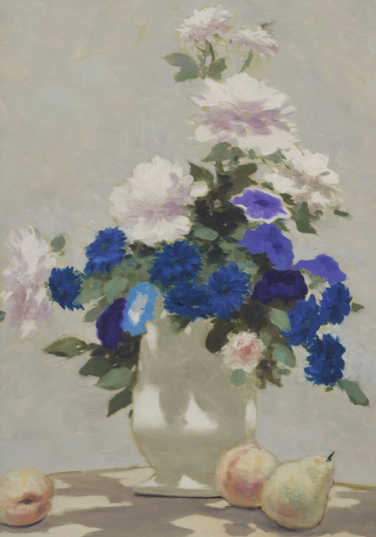 Lot 952: Andre Gisson O/C Still Life Painting, Vase w/ Flowers
