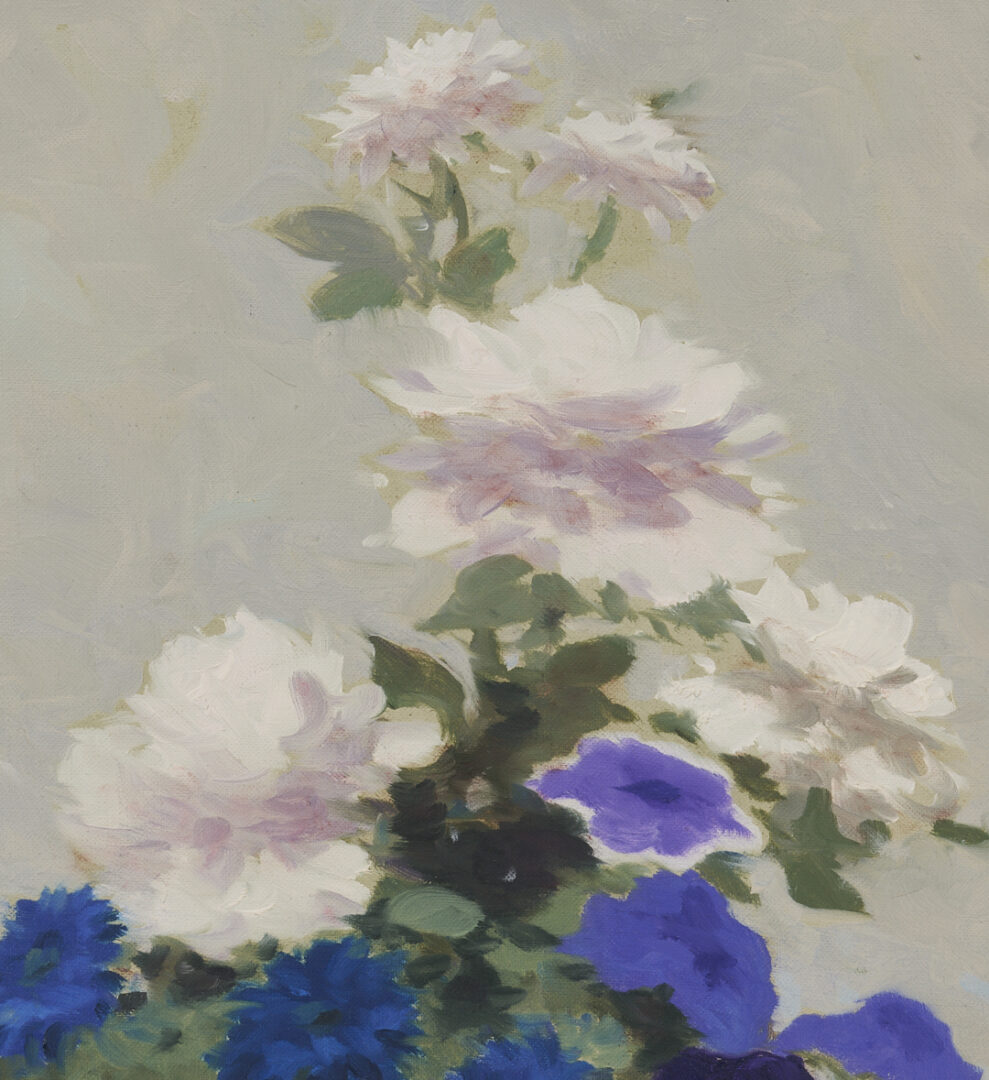 Lot 952: Andre Gisson O/C Still Life Painting, Vase w/ Flowers