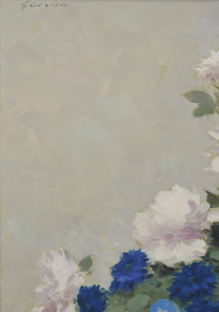 Lot 952: Andre Gisson O/C Still Life Painting, Vase w/ Flowers