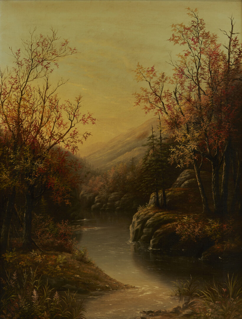 Lot 954: Oil on Canvas Autumn Landscape, signed Turner, poss. Southern