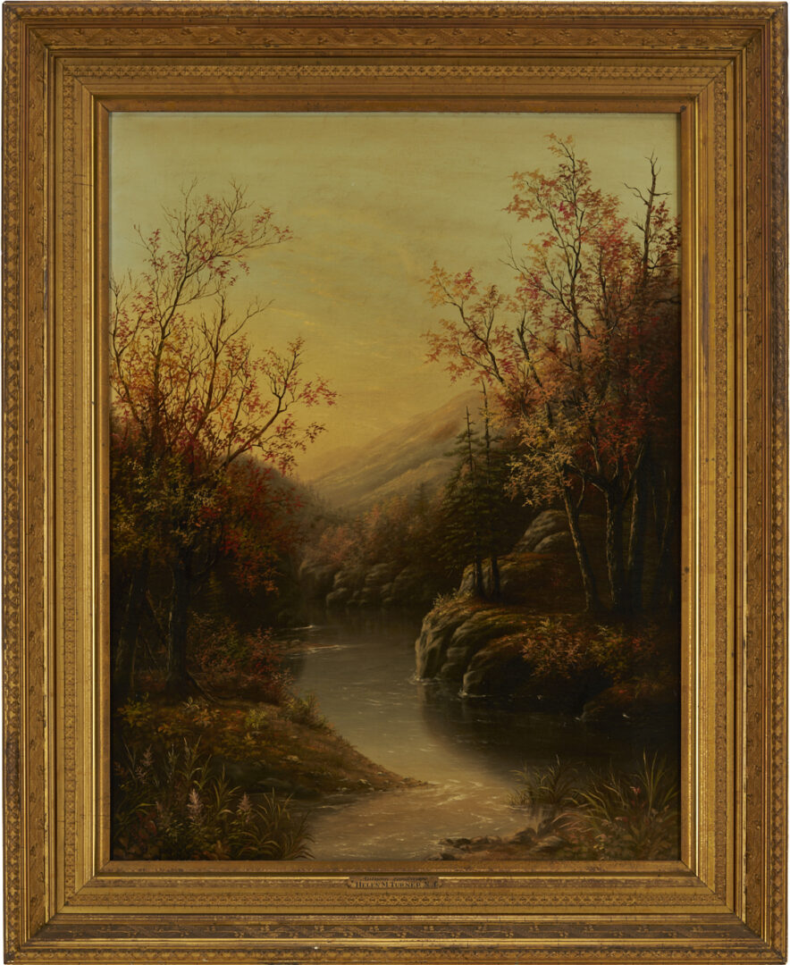 Lot 954: Oil on Canvas Autumn Landscape, signed Turner, poss. Southern